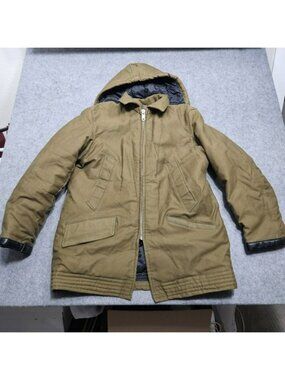 Vtg Golden‎ Fleece Jacket Mens Brown Military Style Snorkel Parka Coat Large 44